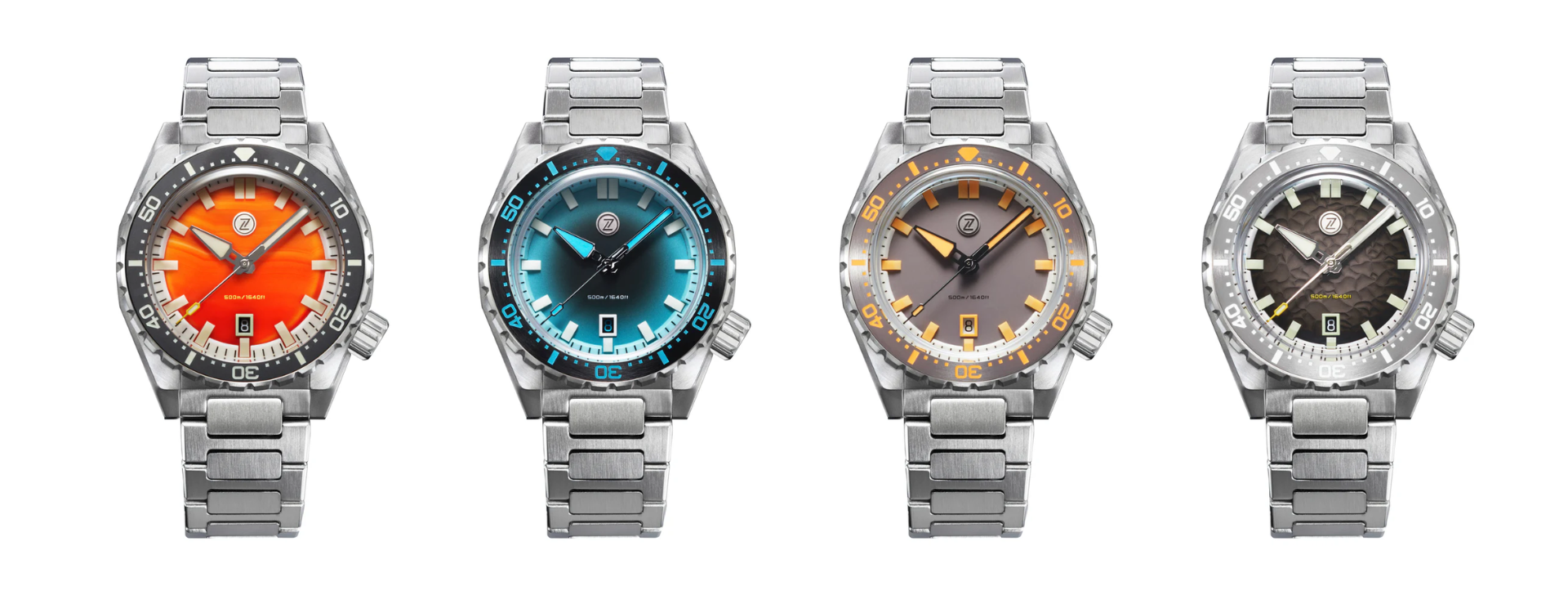 Zelos Thresher 44 mm Diver dial variants