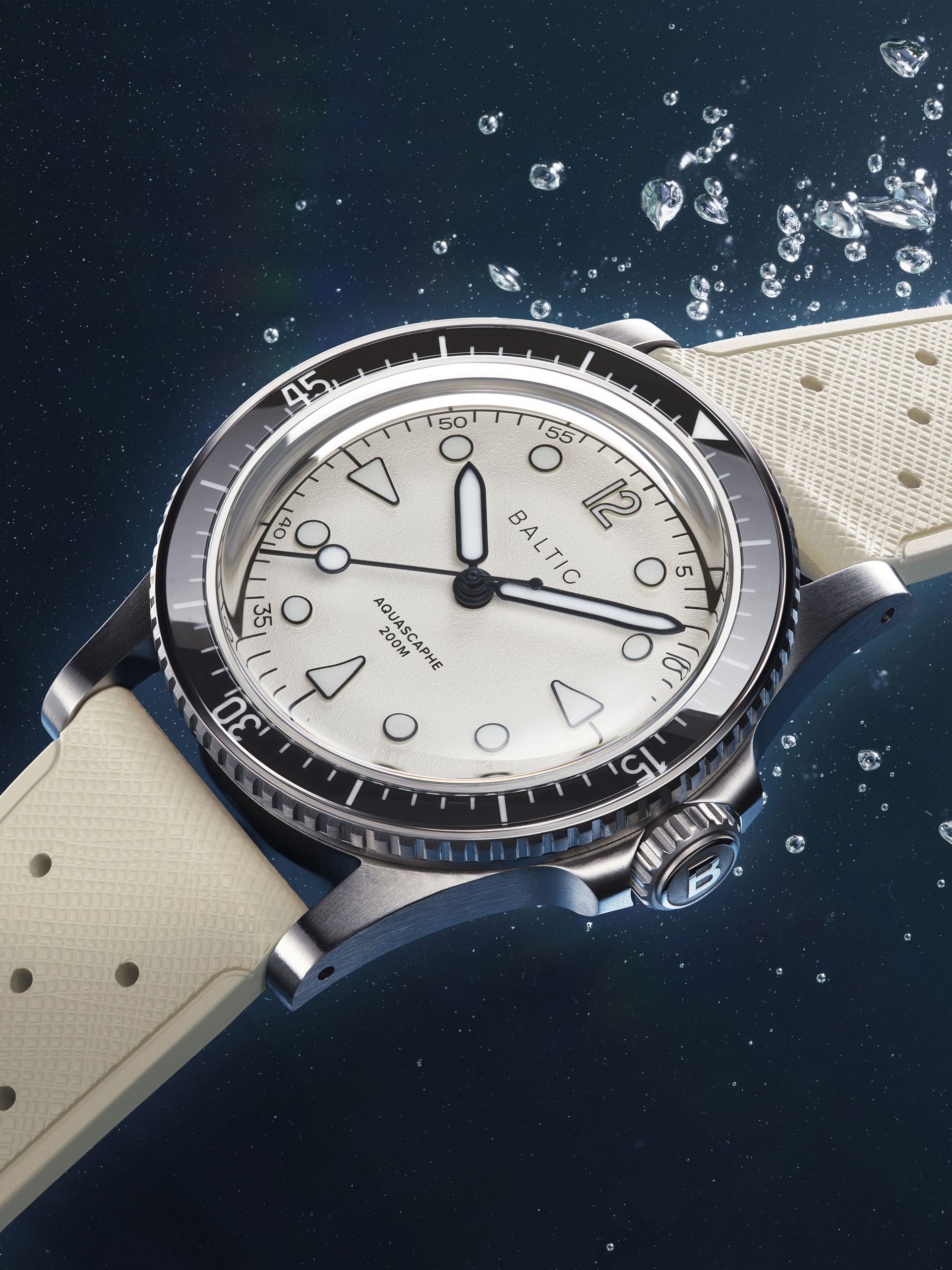 Baltic Aquascaphe MK2 on a rubber strap
