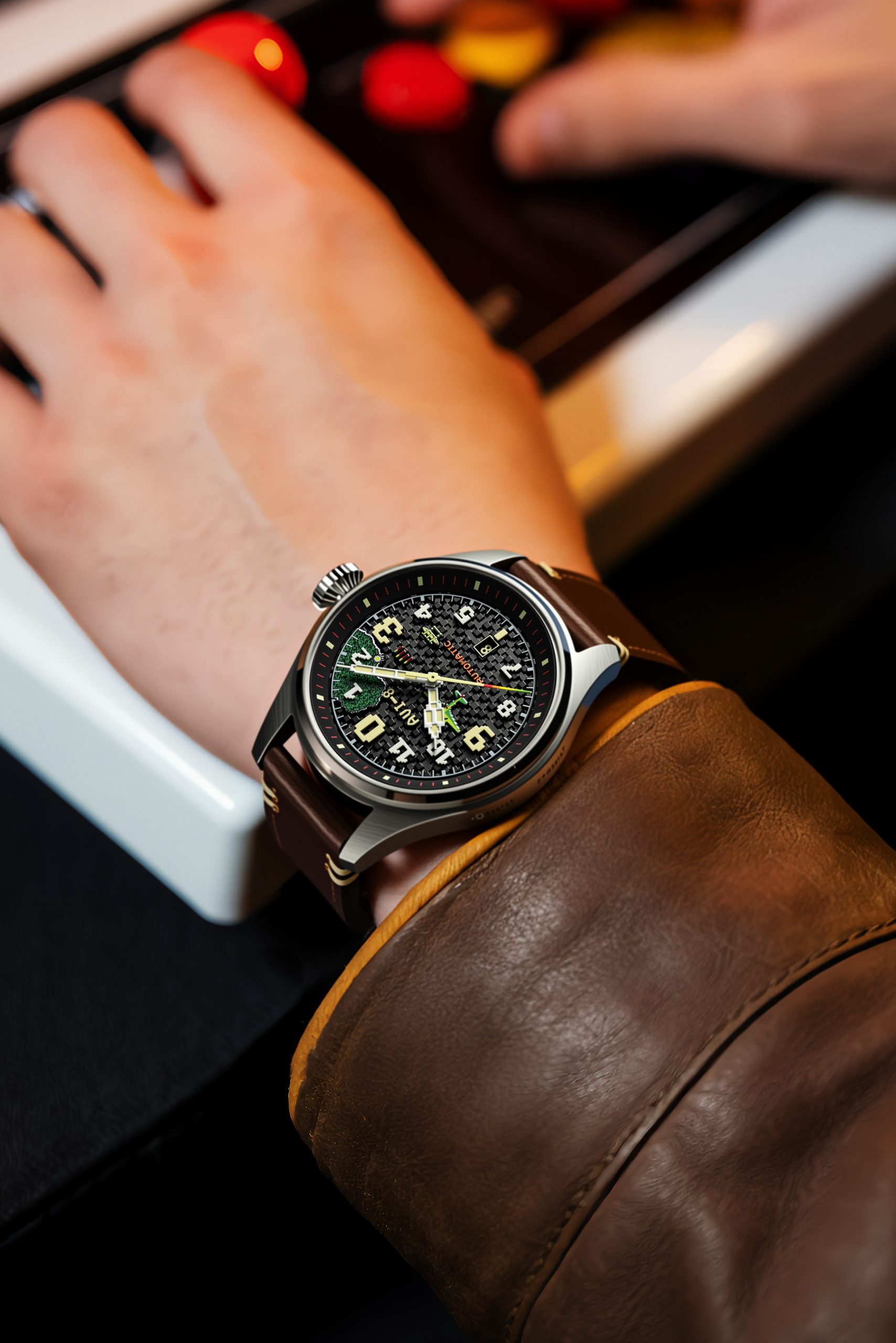 AVI‑8 Capcom Hawker Hurricane Clowes Automatic 1942 Pixel on wrist