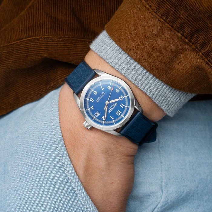 Dryden Heartlander Solar Collection Dockside Blue on wrist