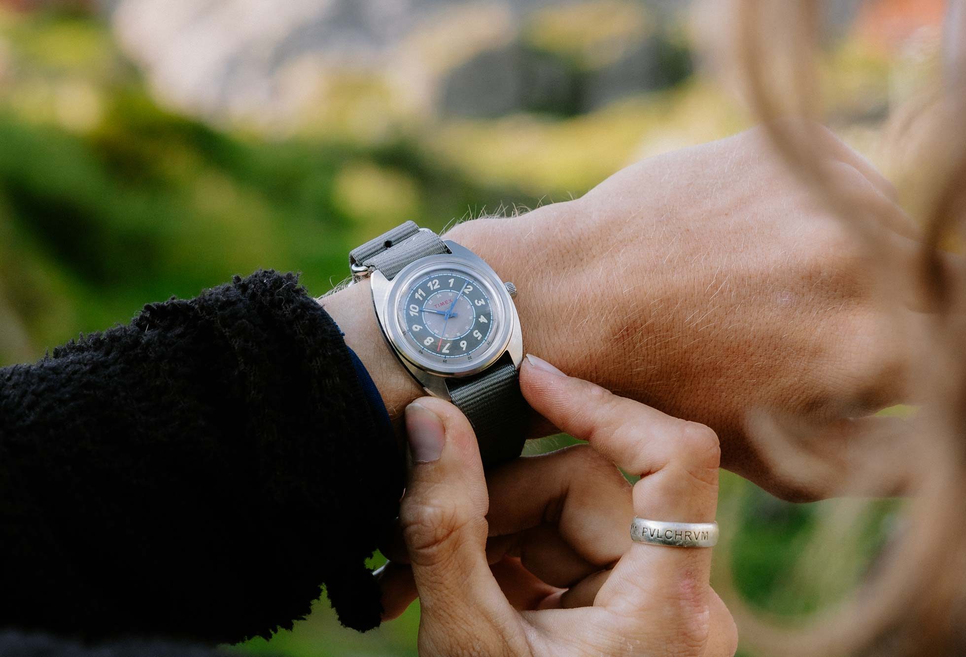 Timex x Worn & Wound Field Watch w/a Twist on wrist