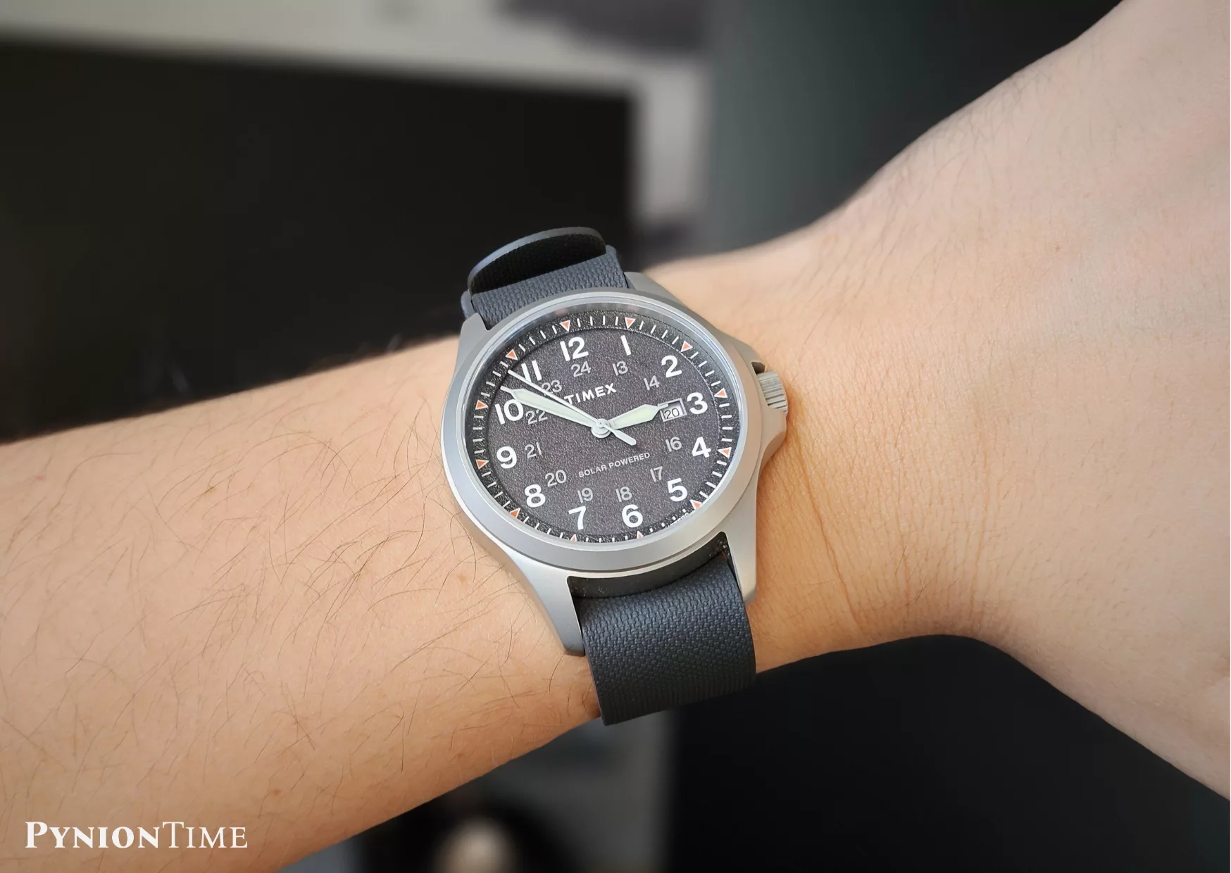 Timex Expedition North Field Solar on a single pass rubber strap