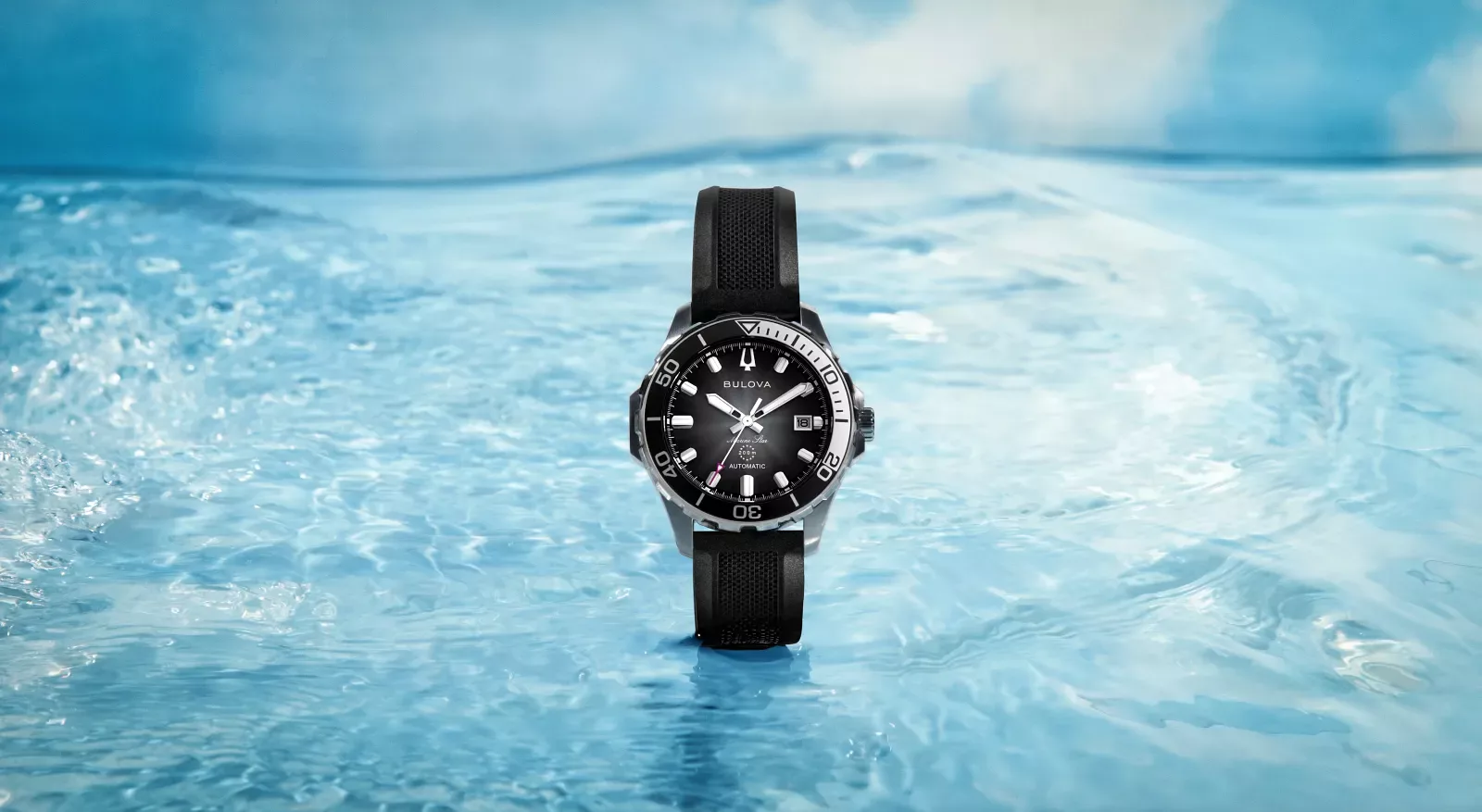 Bulova Marine Star Series B black dial on a rubber strap