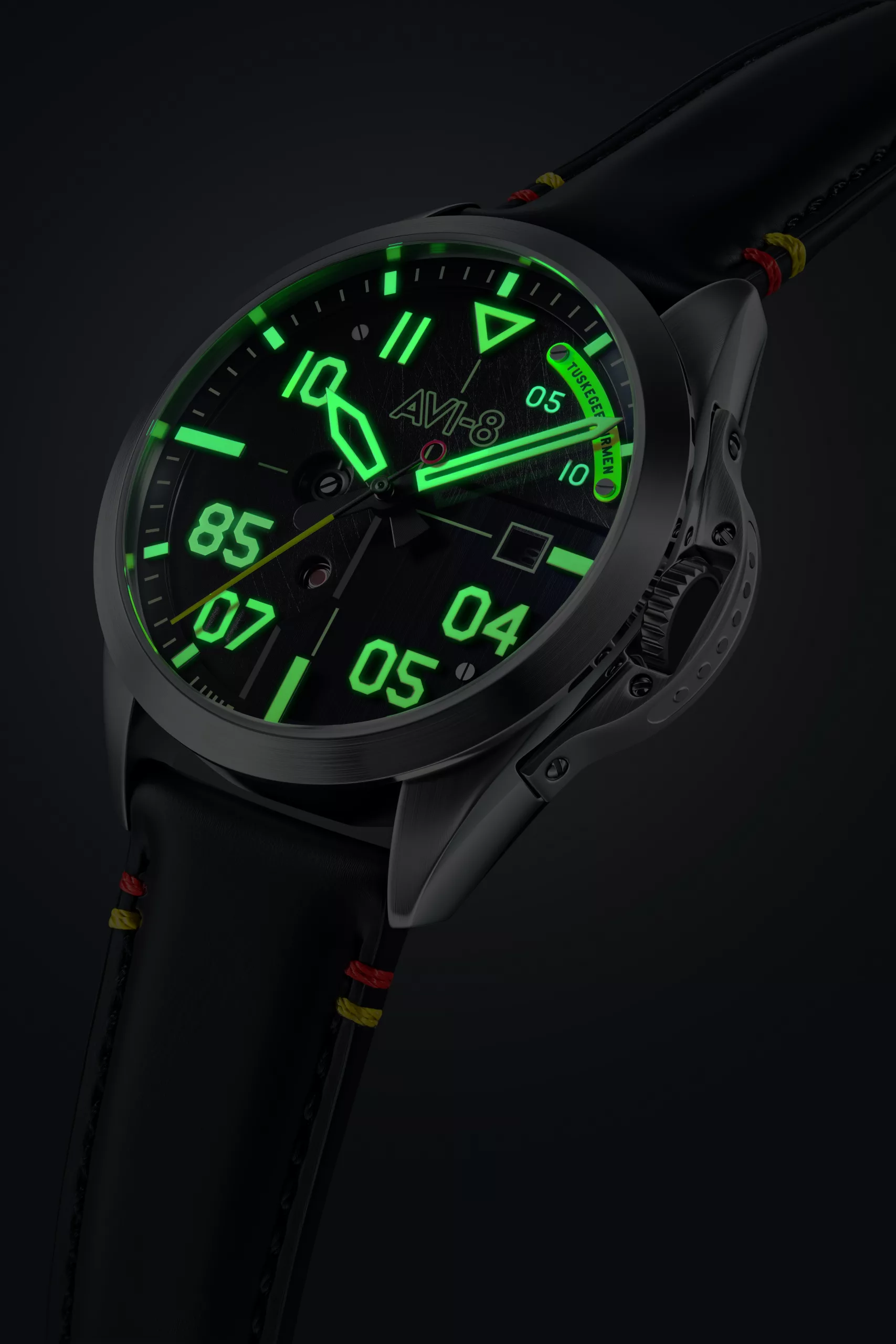 AVI-8 P-51 Mustang Tuskegee Airmen 85th Anniversary Automatic lume shot