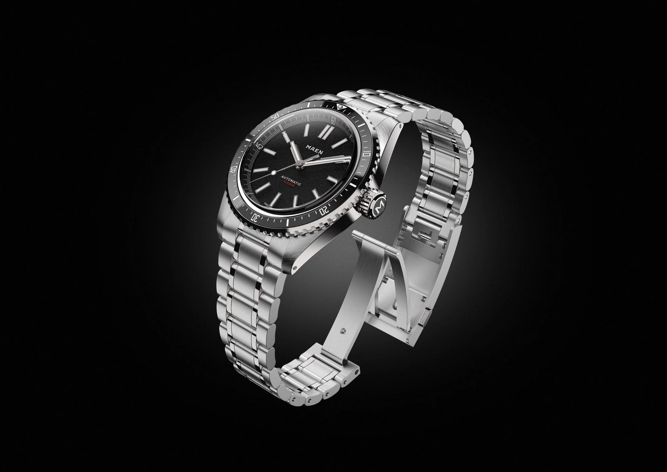 Maen Hudson 38 MK5 floating on a dark background