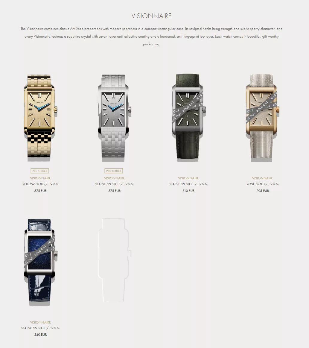 Corniche Stainless Steel on wrist