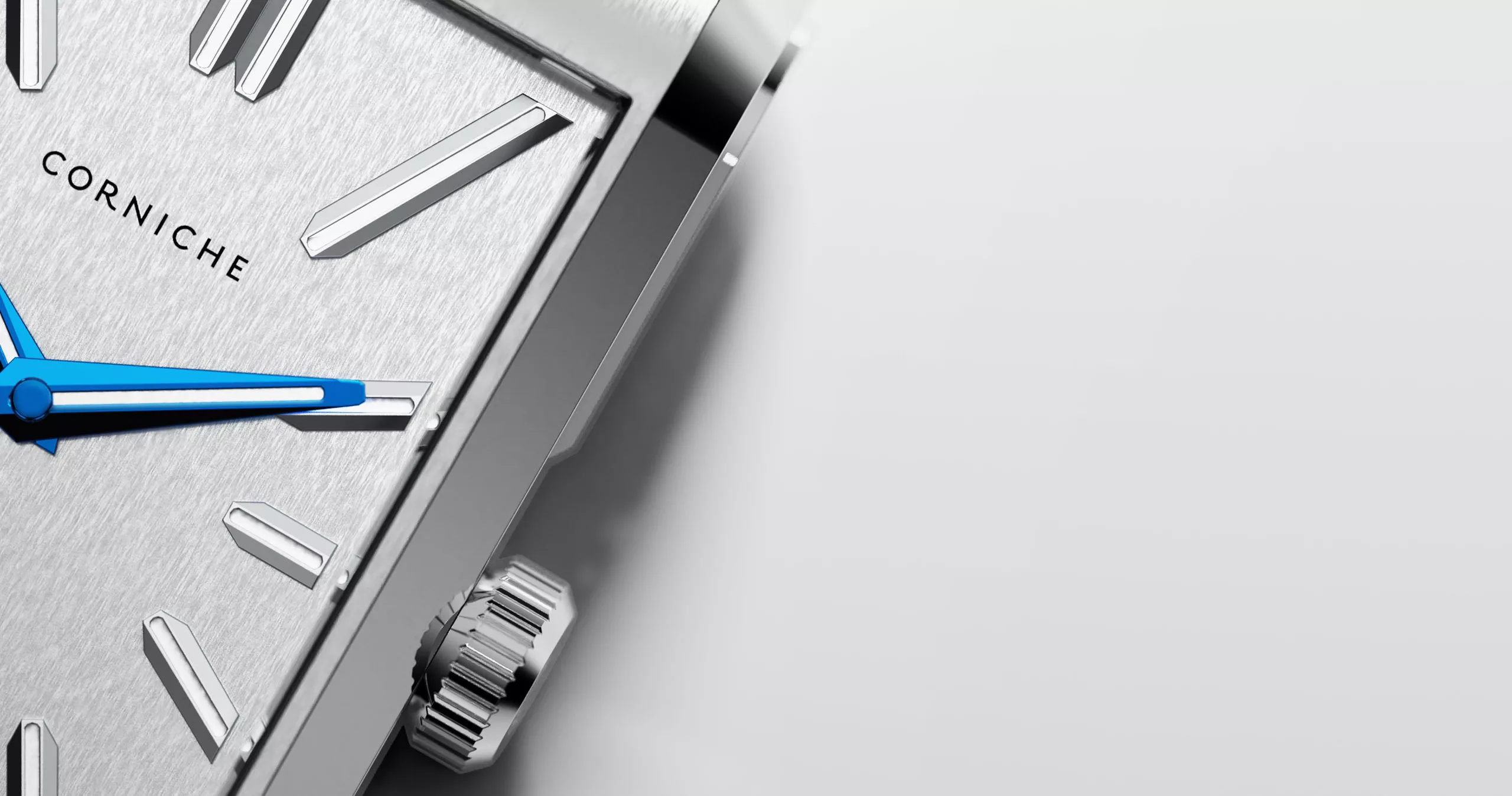 Close up of the Corniche Stainless Steel