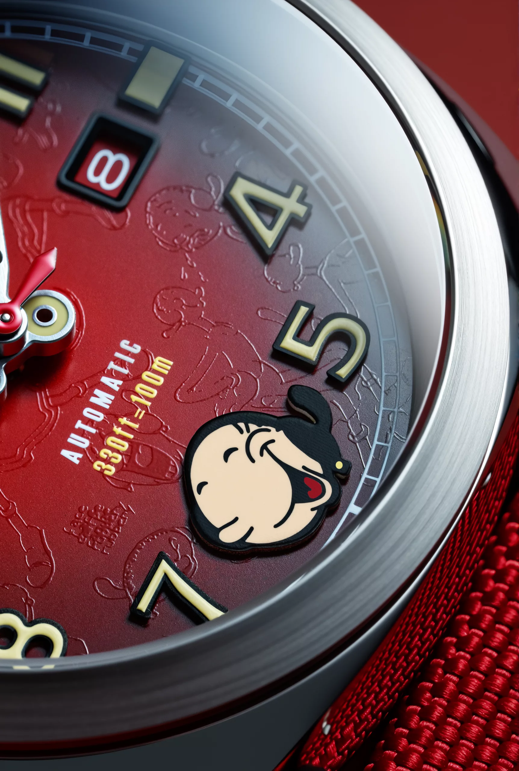 Close-up of the SP-5169-02 Olive Oyl Red