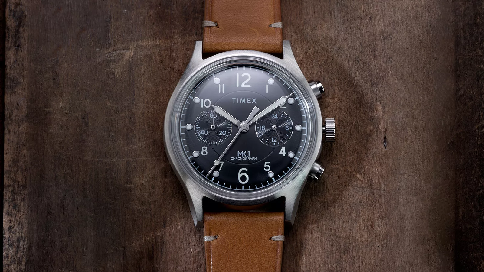 Timex MK1 Chronograph on a leather strap