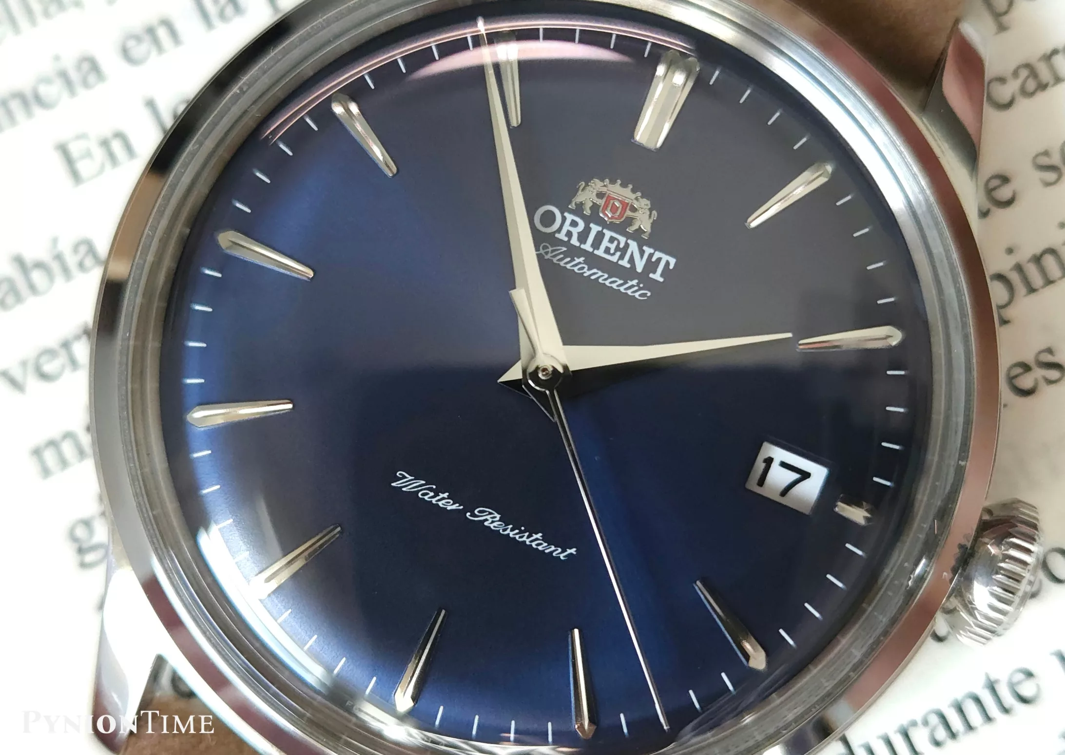 Orient Bambino RA-AC0M12L30B Limited Edition dial close-up
