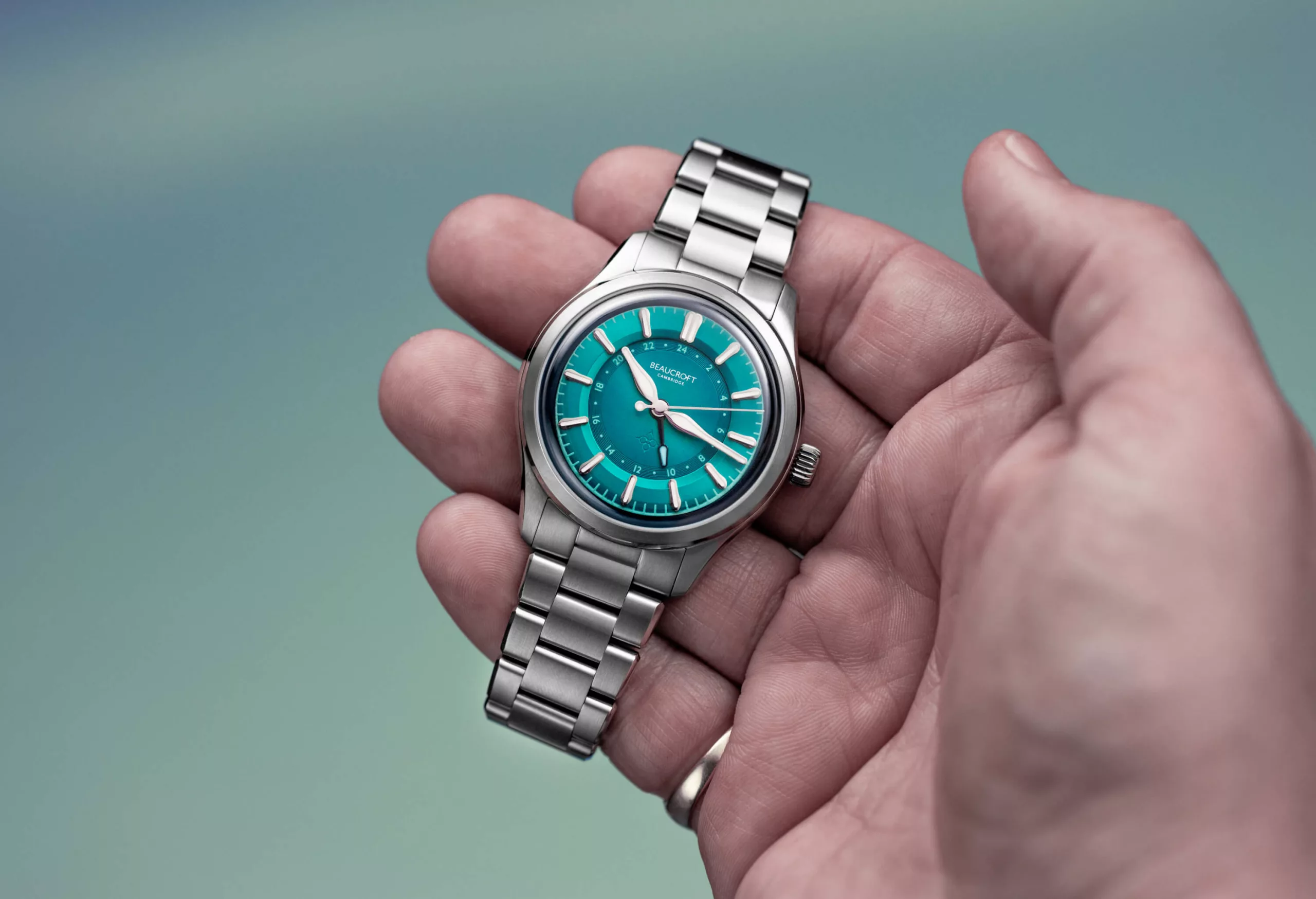 The Beaucroft Contour GMT on a hand