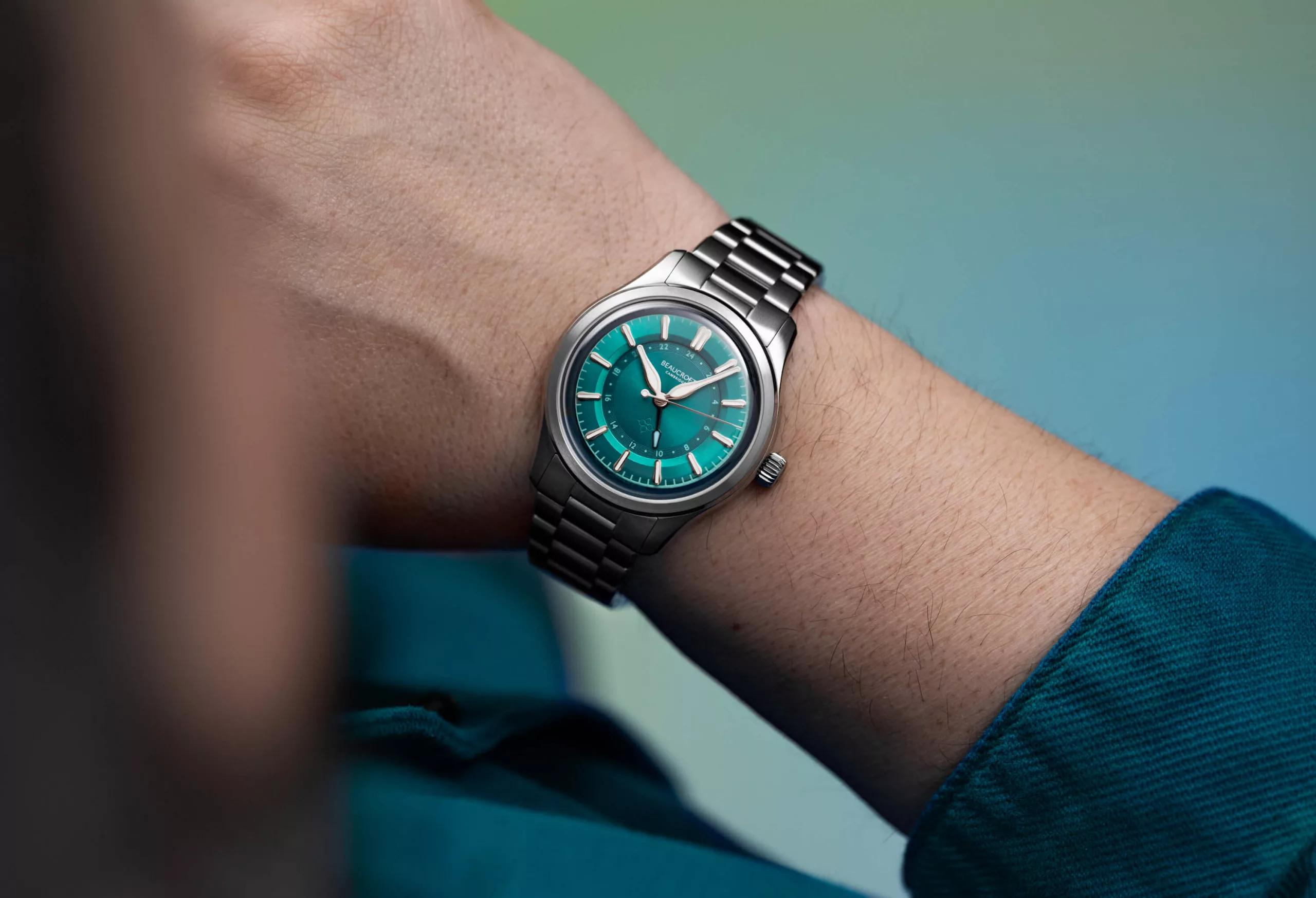 The Beaucroft Contour GMT on wrist