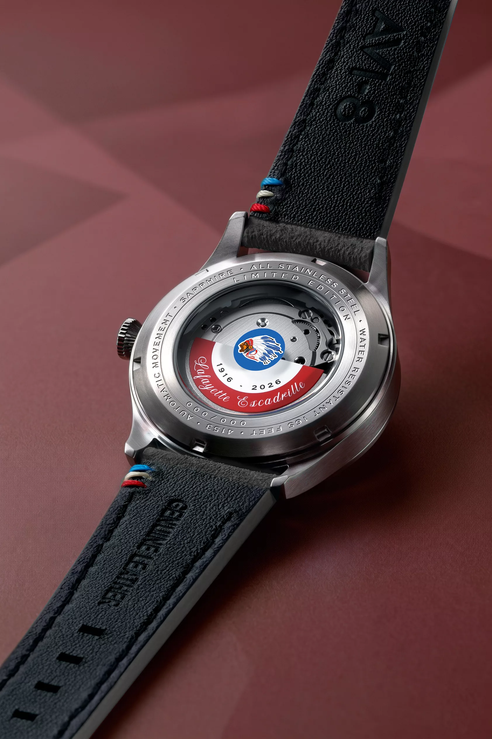 AVI-8 Flyboy Lafayette Automatic 110th Anniversary exhibition caseback