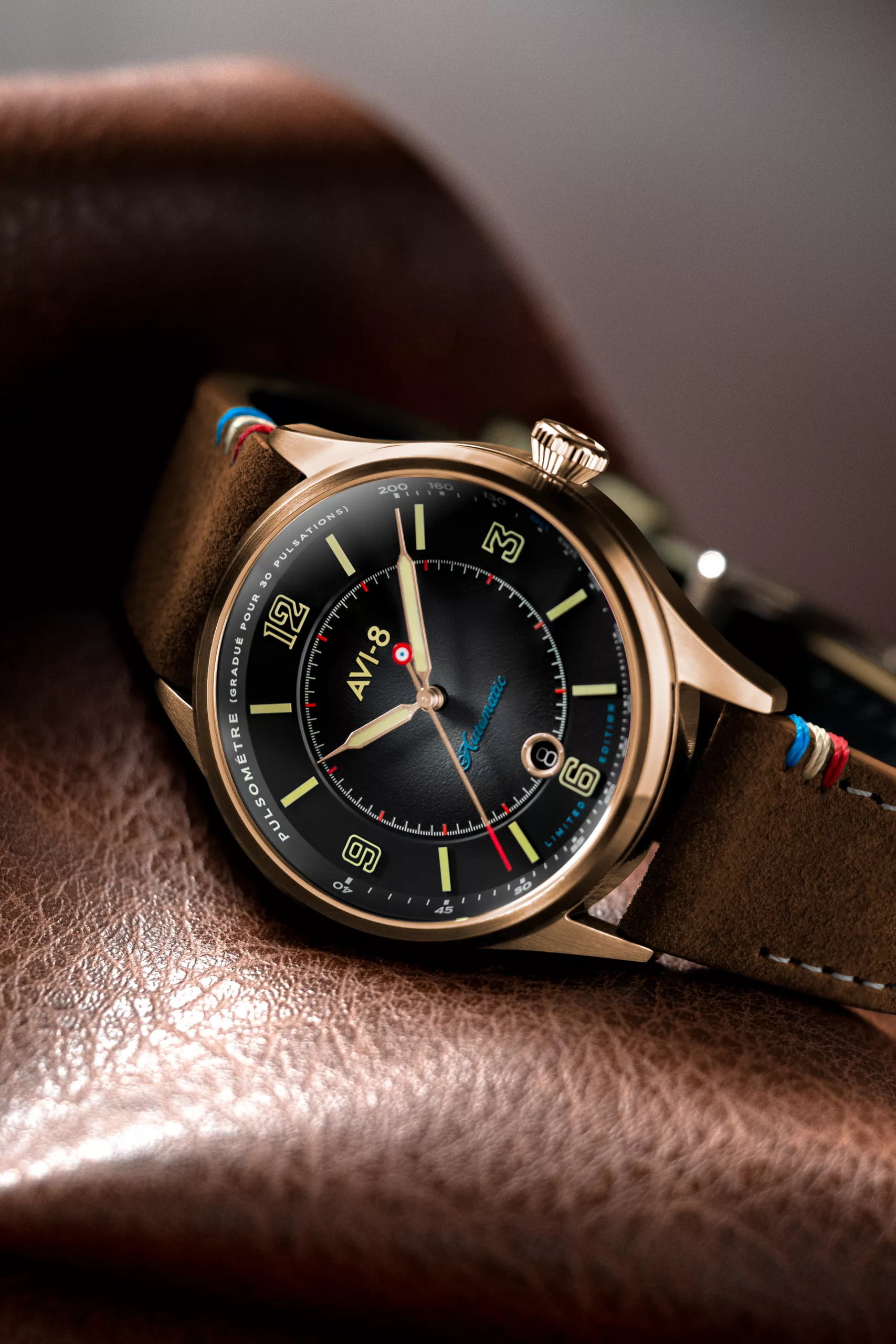 Lafayette Automatic 110th Anniversary Tarmac Night close-up