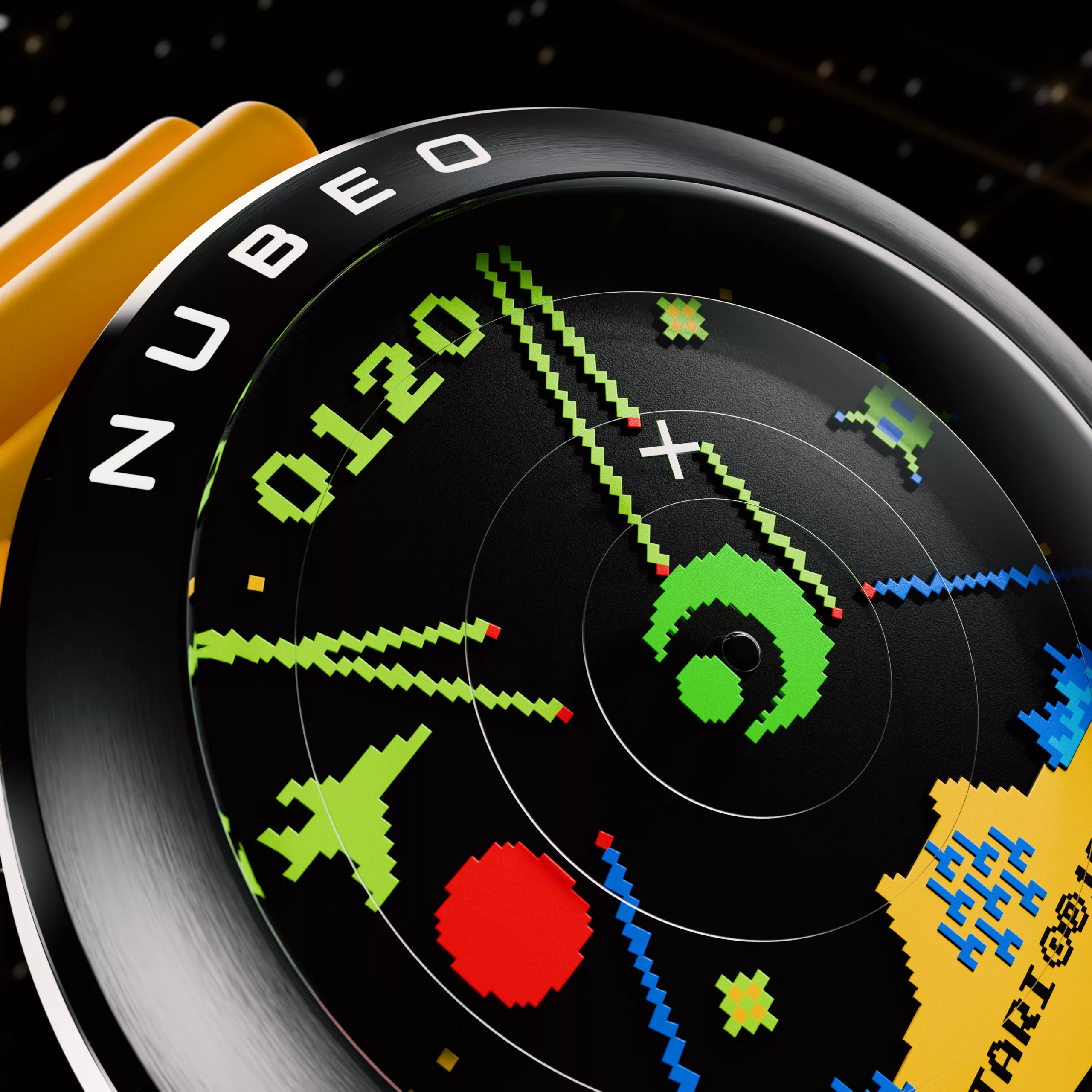 Nubeo Ventana Automatic Atari Missile Command dial close-up