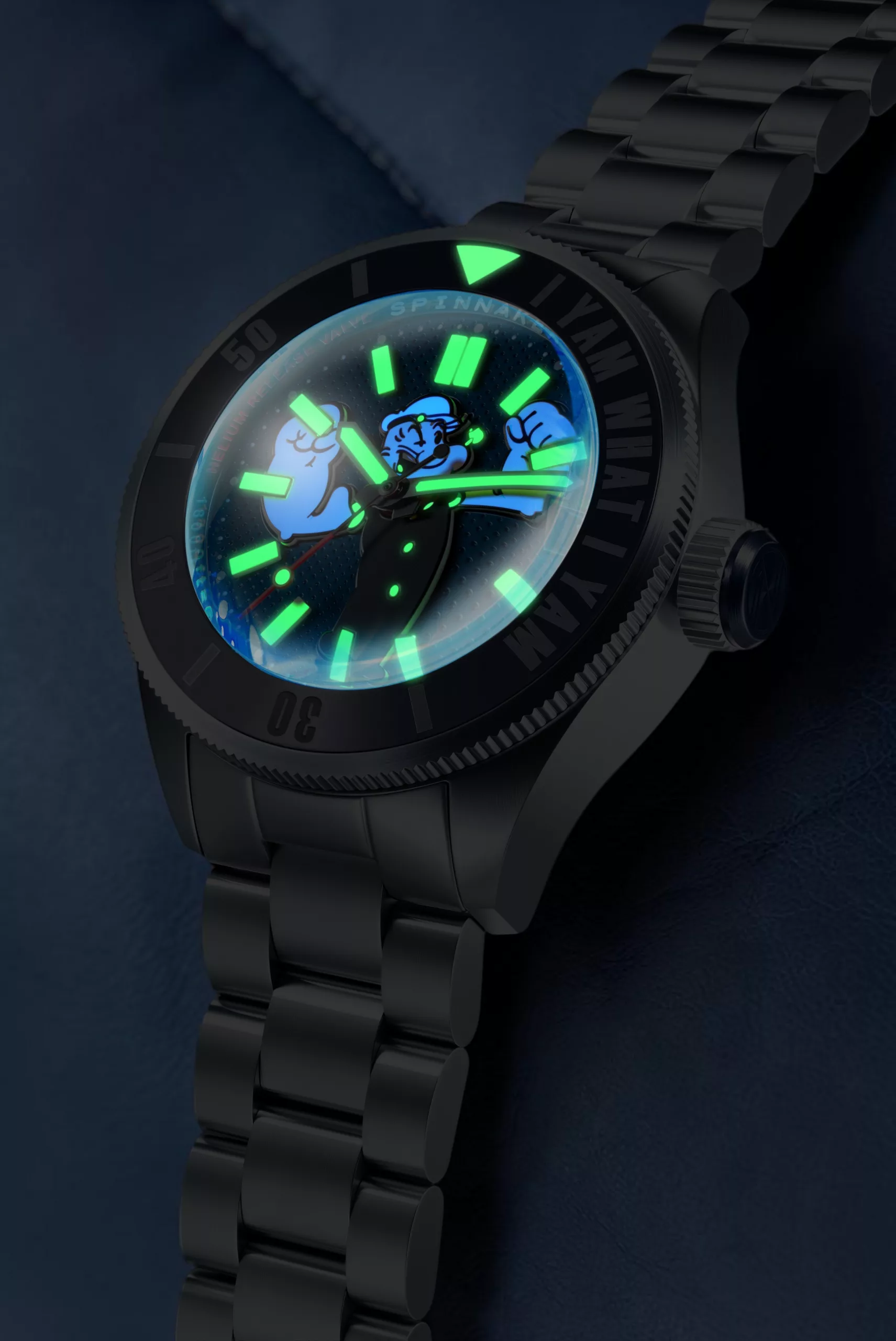 The Spinnaker Piccard Popeye Forearm Fury has got very powerful lume