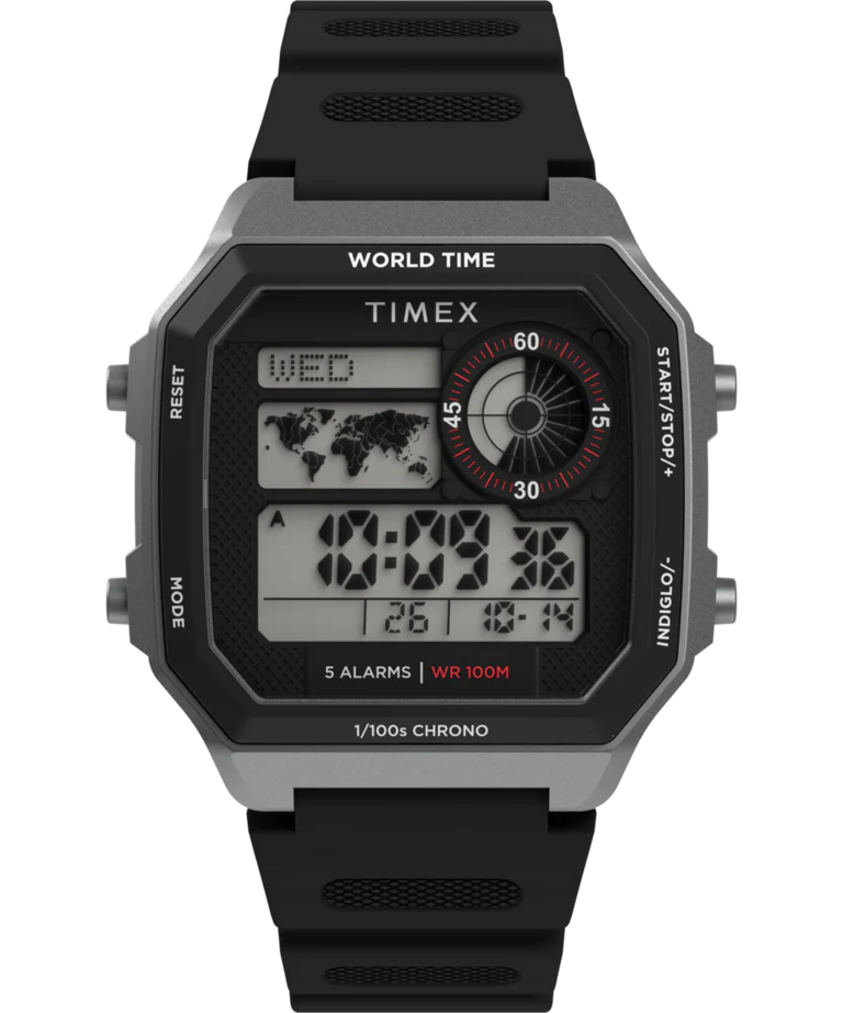 Timex World Time Digital Resin Strap