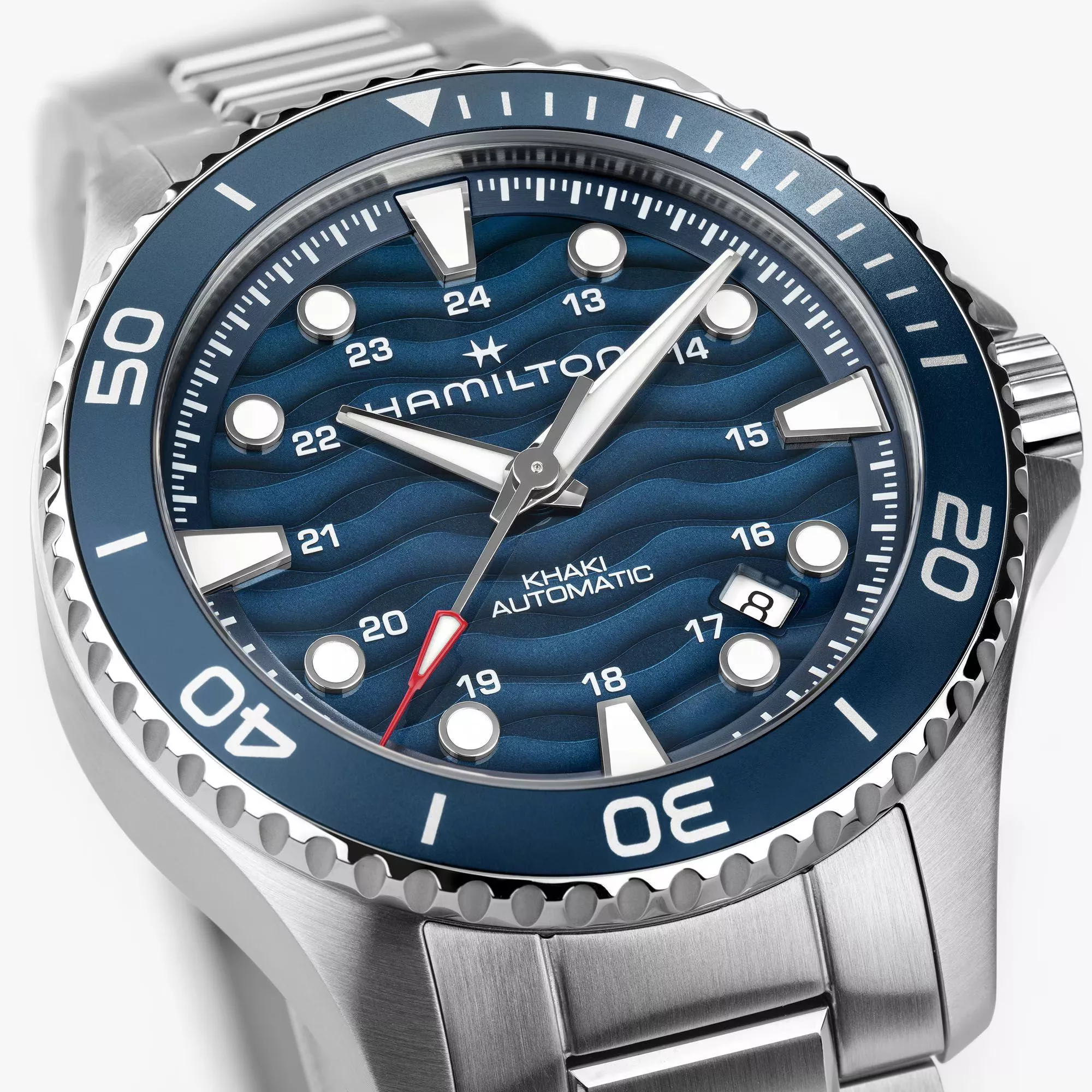 Hamilton Khaki Navy Scuba dial close-up
