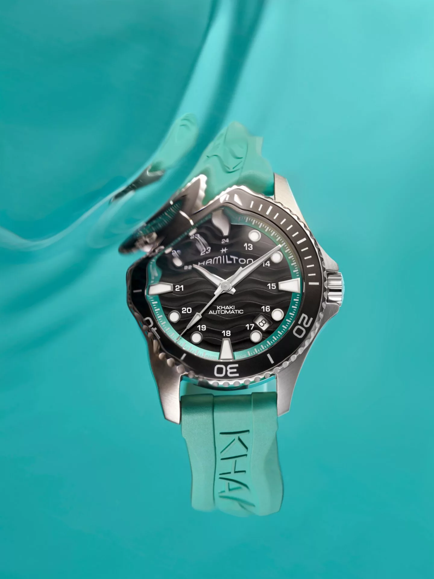 Hamilton Khaki Navy Scuba new dial colorway on a rubber strap