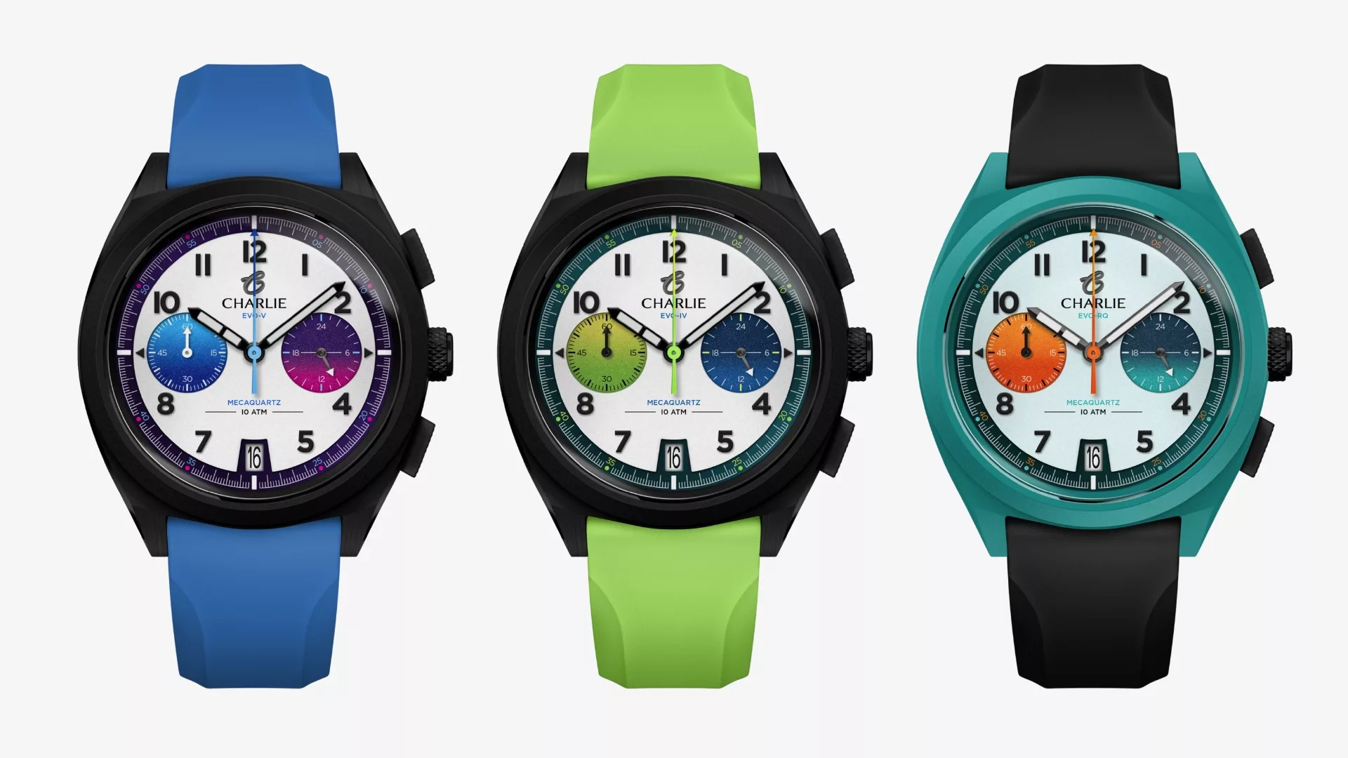 The Charlie Paris GRX Chronograph comes in 3 colourful variants