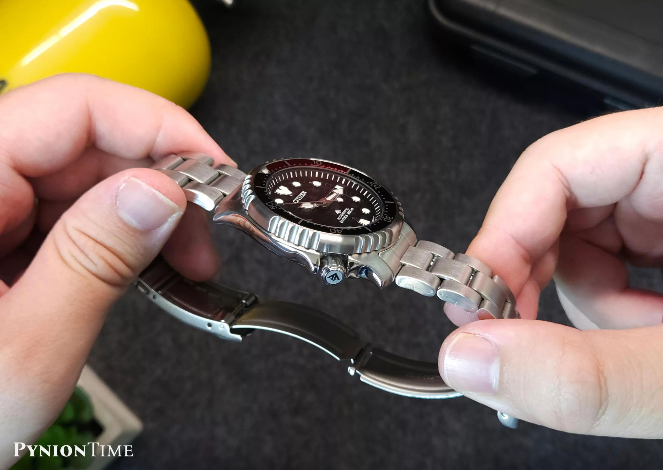The left-side crown keeps the case comfortable in daily wear