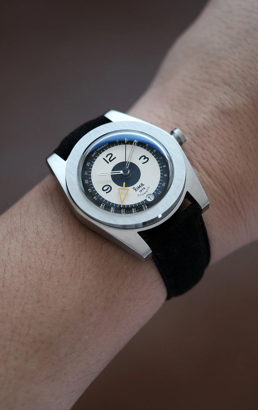 Lima Watch GMT Transit Reversed Tuxedo on wrist
