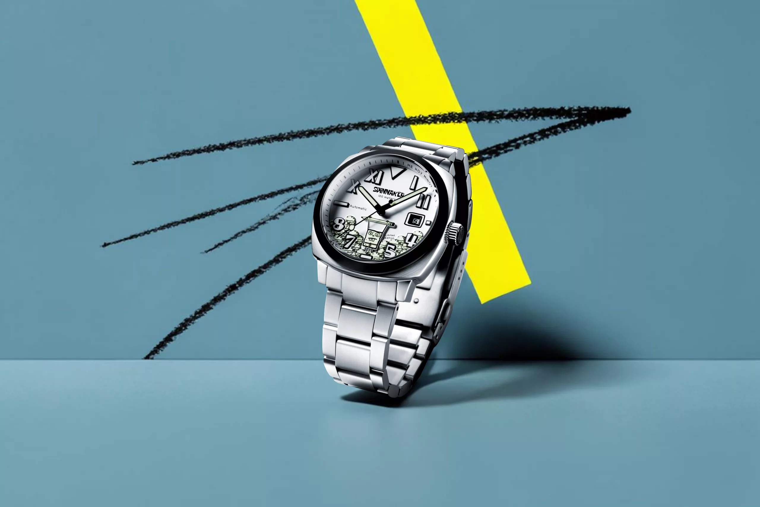 The Spinnaker SpongeBob DoodleBob comes with anti-reflection coated sapphire crystal across all three references