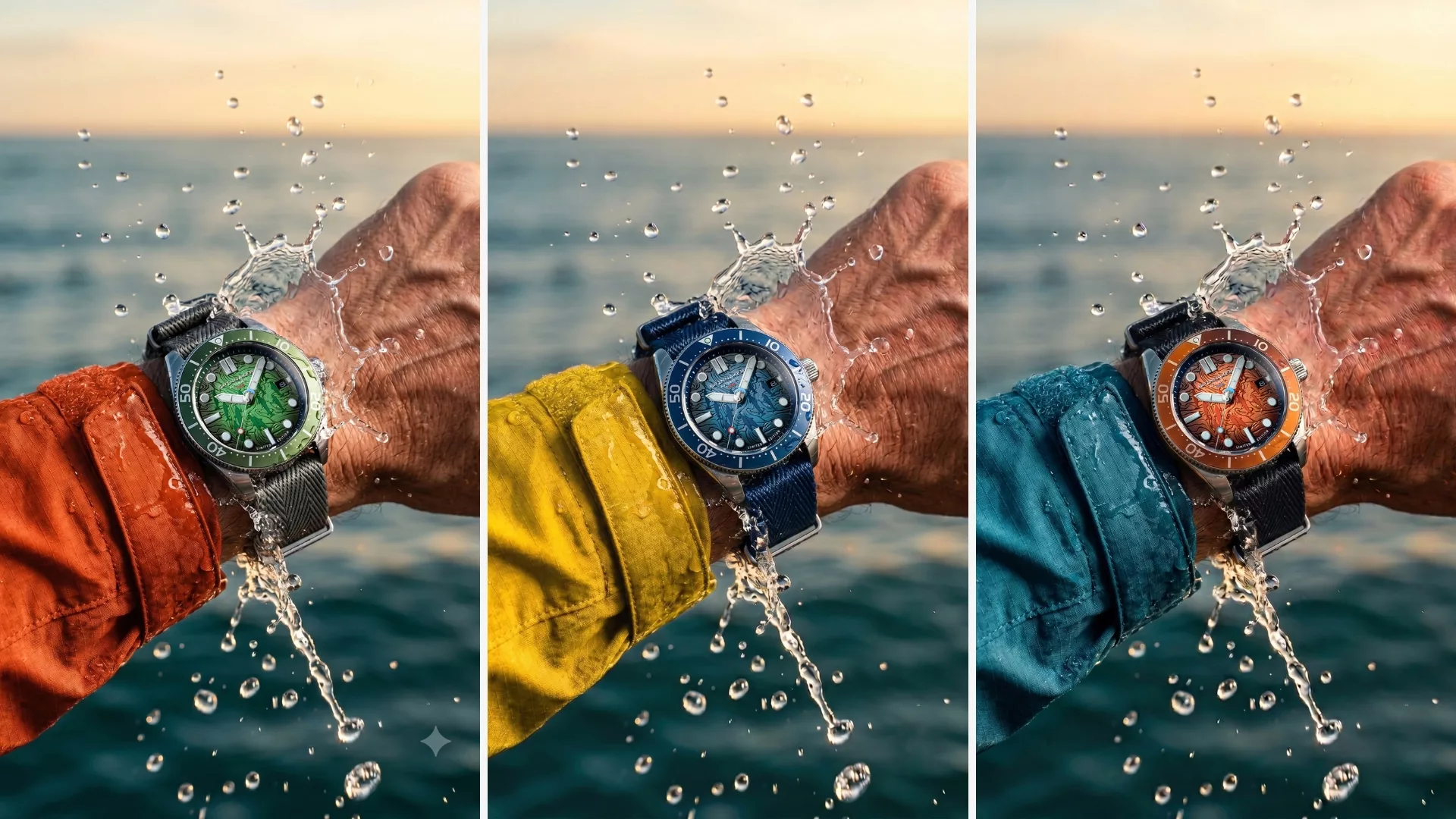 Each watch includes a stainless steel bracelet plus an extra RPET strap