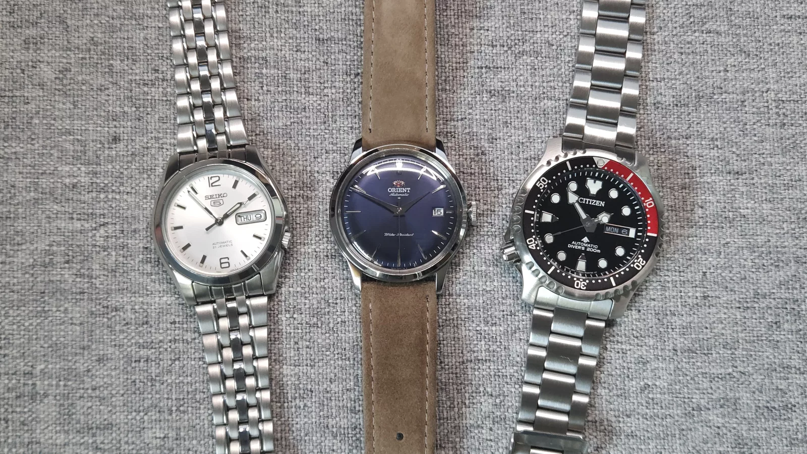 seiko 5 vs orient bambino vs citizen promaster
