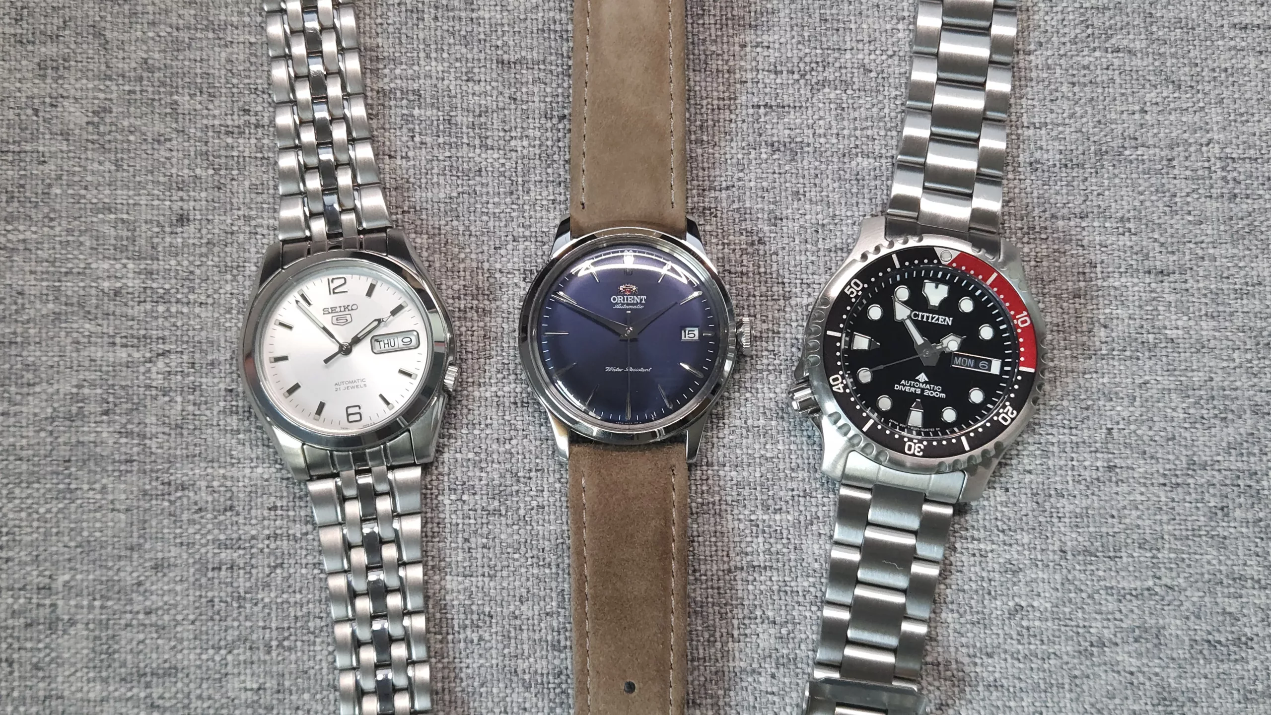 seiko 5 vs orient bambino vs citizen promaster