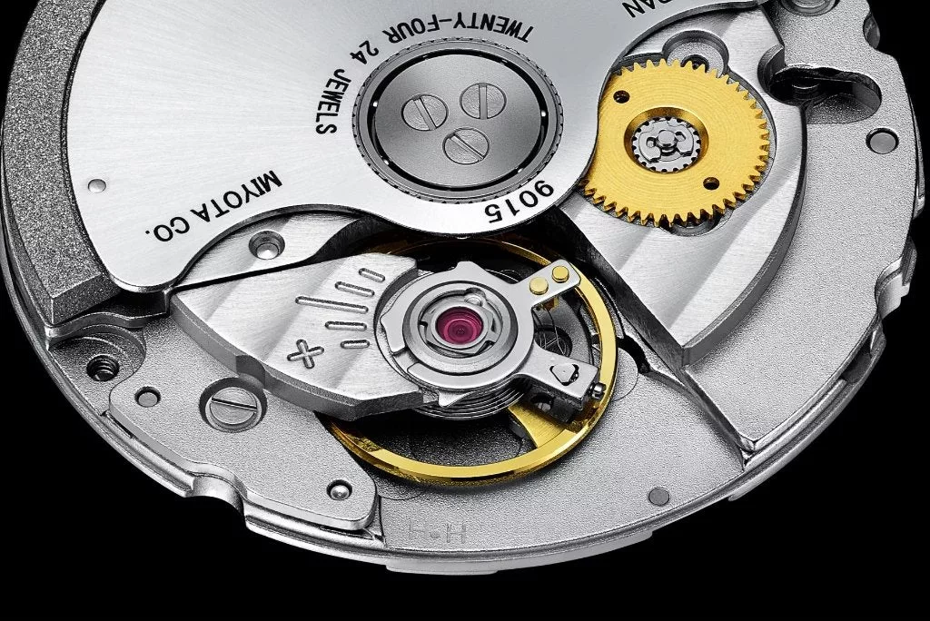 Close-up view of a Miyota 9015
