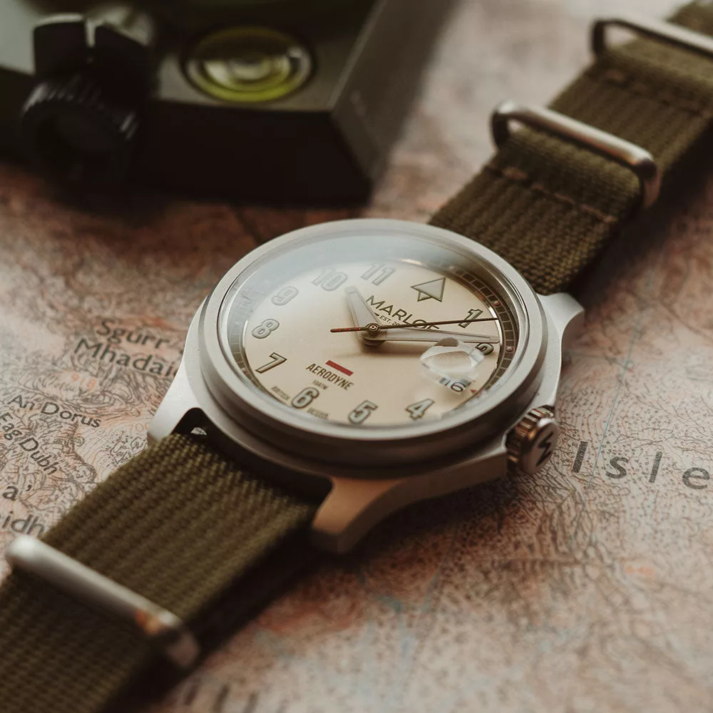 The Marloe Aerodyne has a 38mm case measuring 9.8mm thick