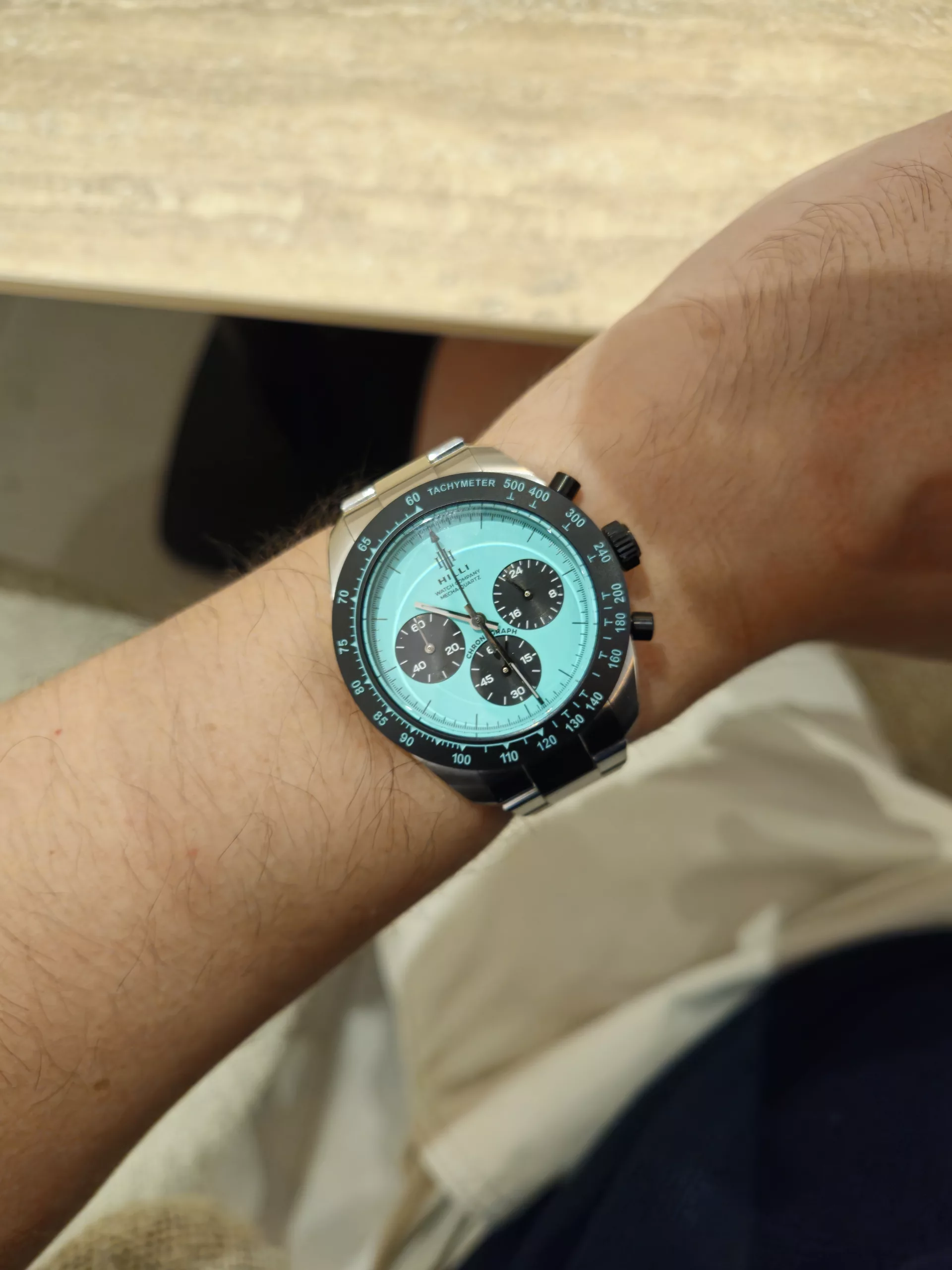 The Sport Chronograph has a Seiko VK63 mecha-quartz movement across all five Panda dial colors