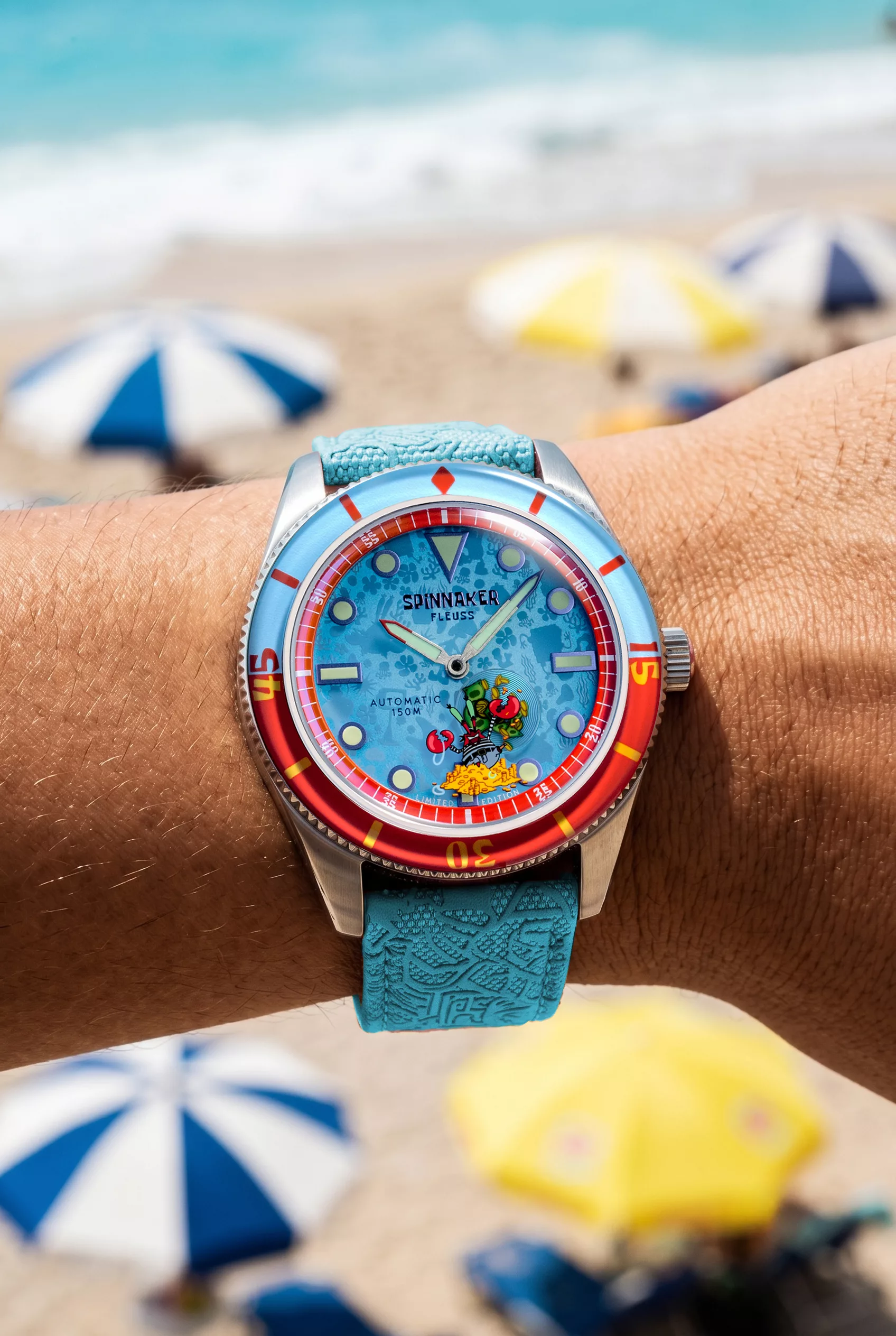 The Shell Mates collection has a custom seconds hand where each character is worked into the sweep