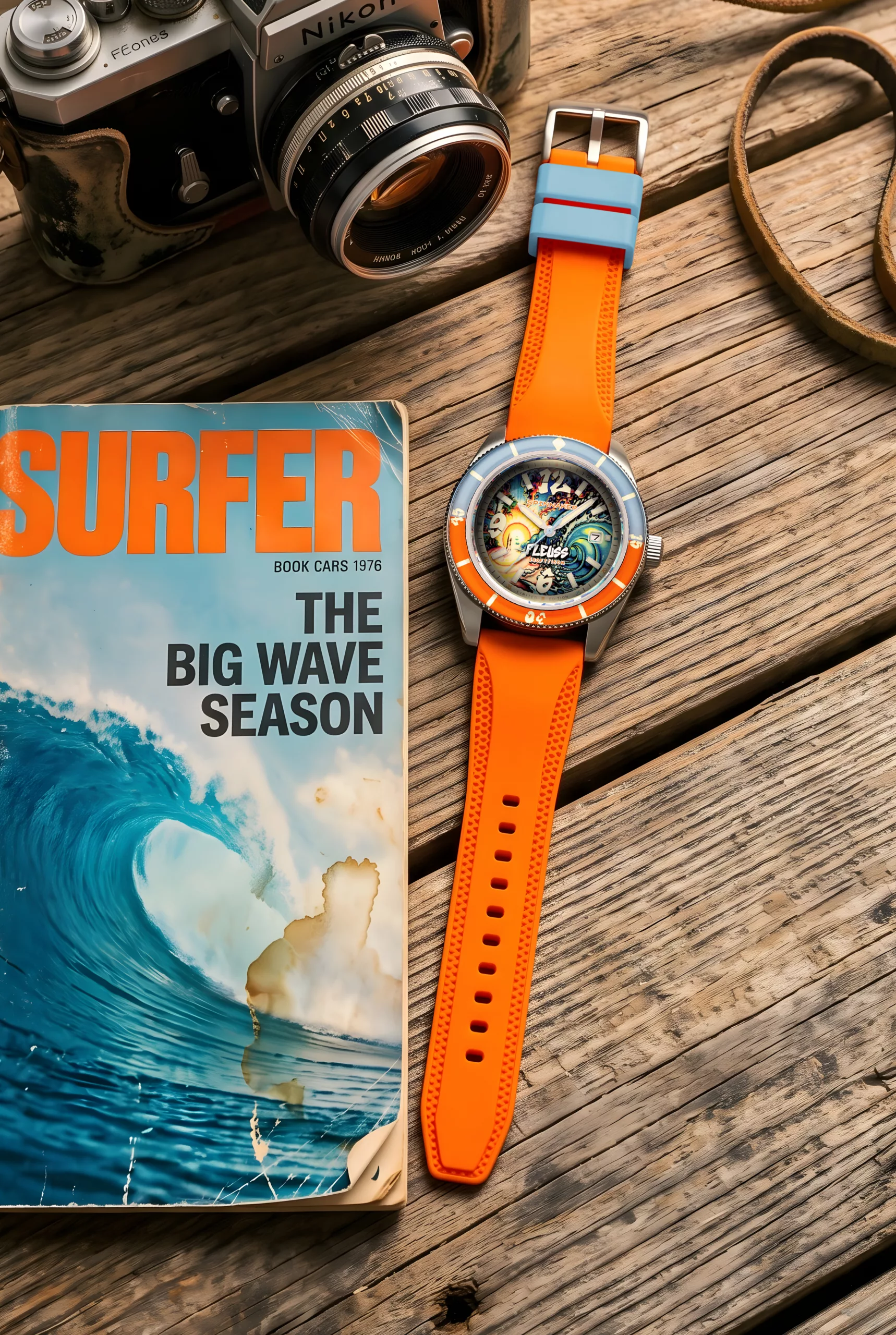 The Fleuss Drew Brophy edition has a 43mm stainless steel case with a screw-down crown for 150m water resistance