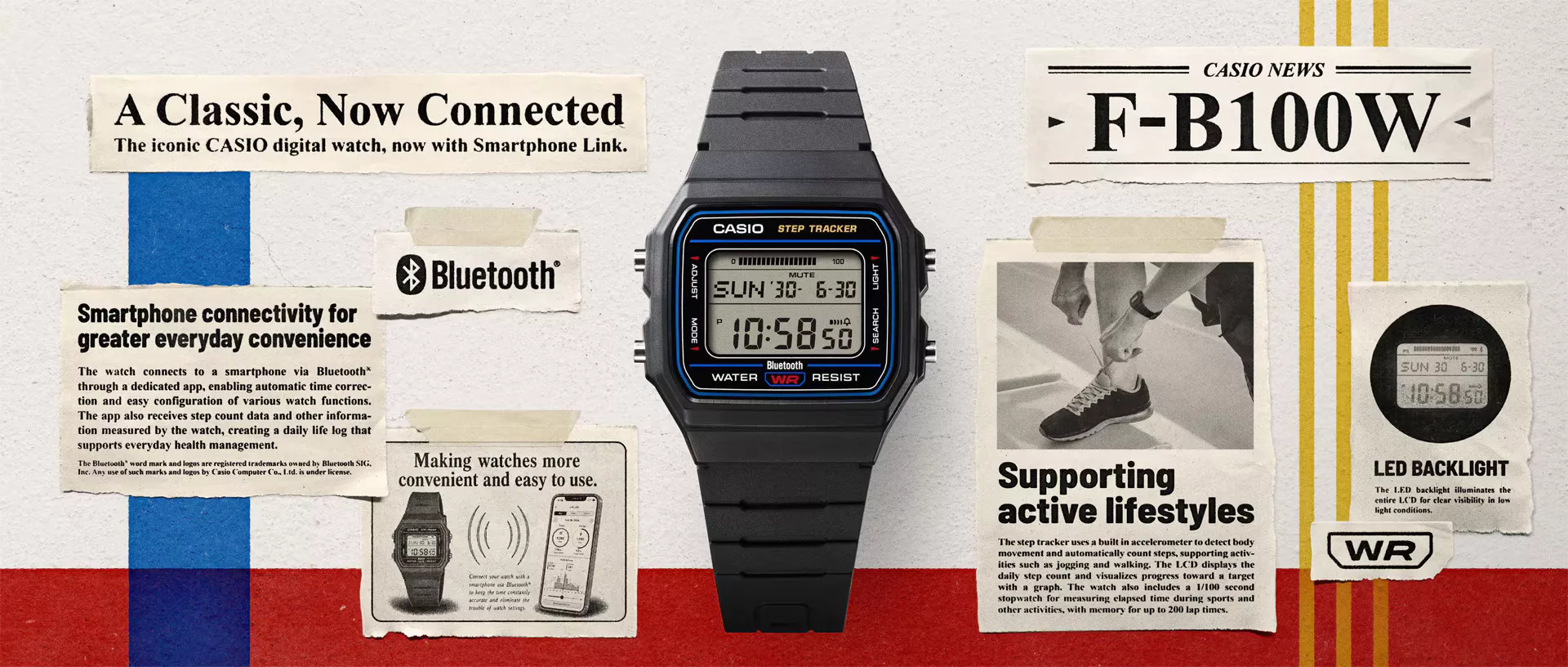 Casio’s F-B100W Puts a Step Counter on the F-91W Face