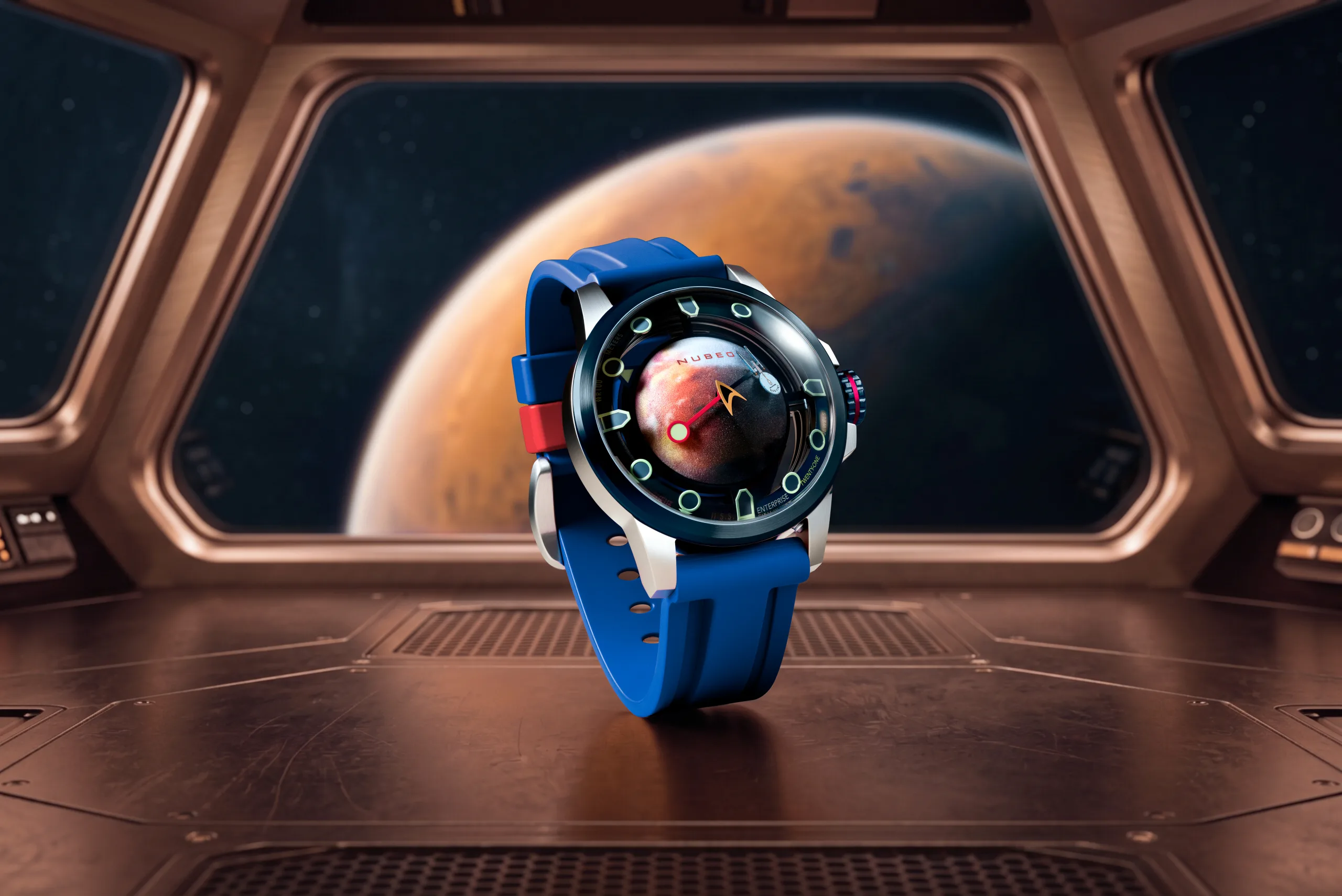 It comes with a 24mm FKM rubber strap matched to each colourway and a steel buckle