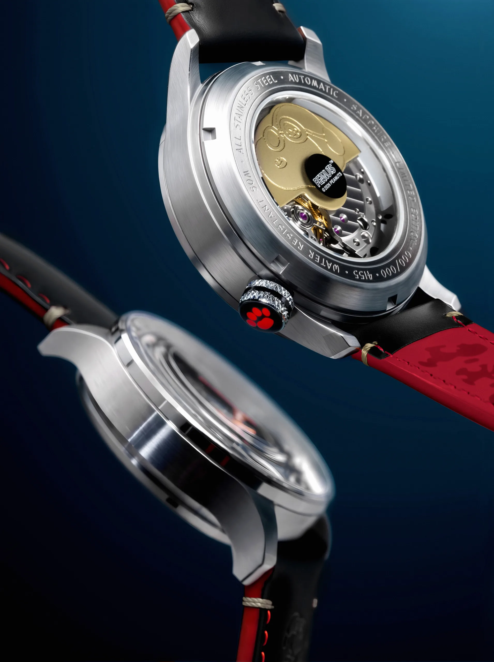 It uses a single-curve sapphire crystal with an anti-reflective coating over the dial