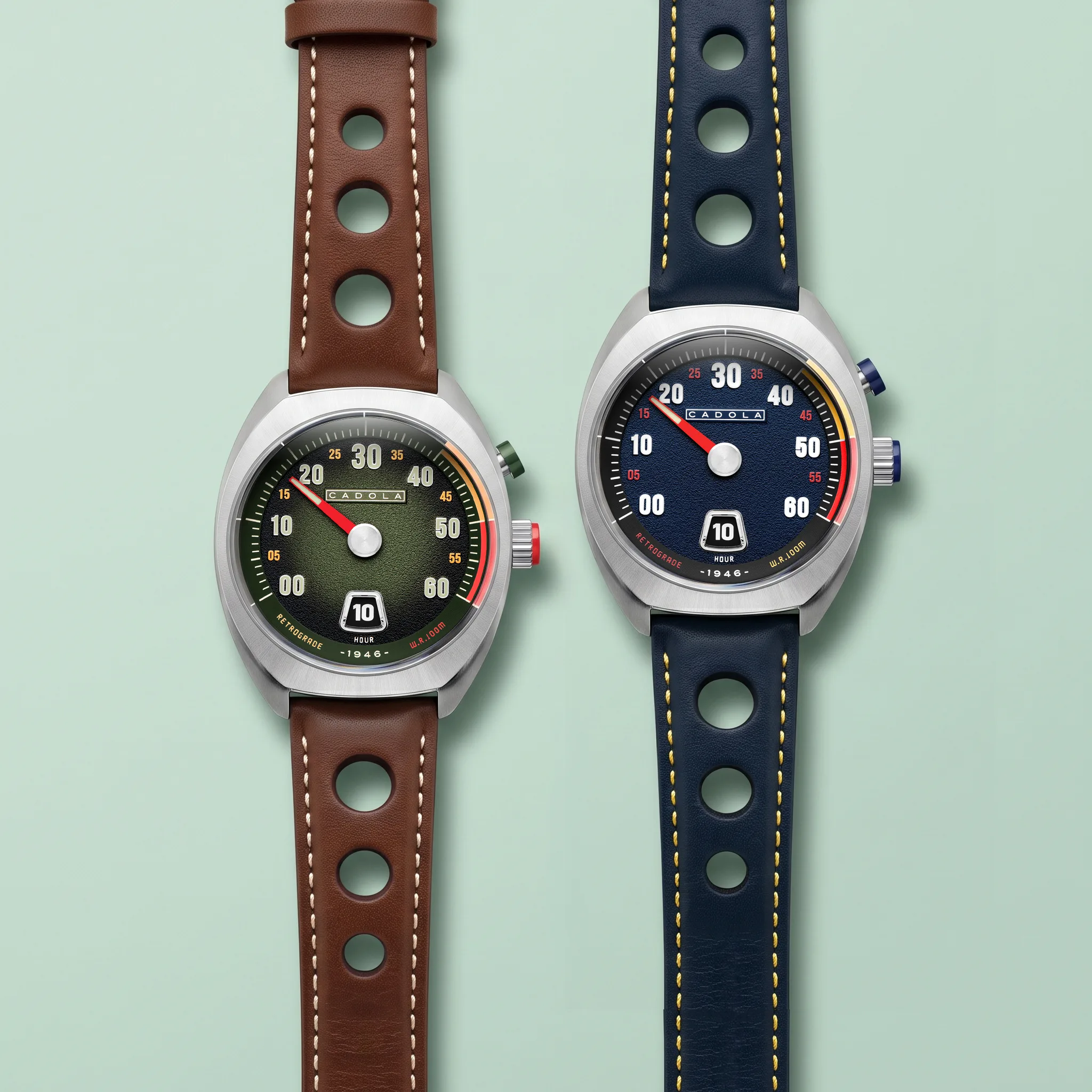 The Cadola Ascend Jump Hour has a 40mm stainless steel case measuring 13.4mm thick