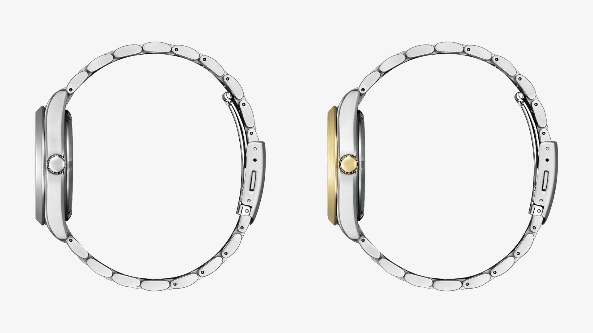 It comes with a 19mm steel bracelet that closes with a three-fold push-button clasp