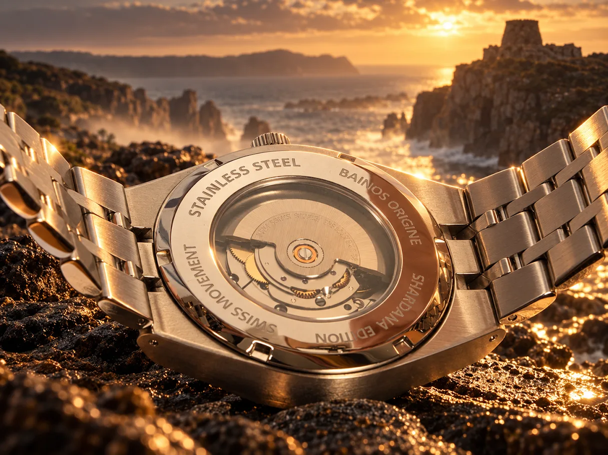 It uses a Sellita SW220-1 automatic movement with a 38-hour power reserve