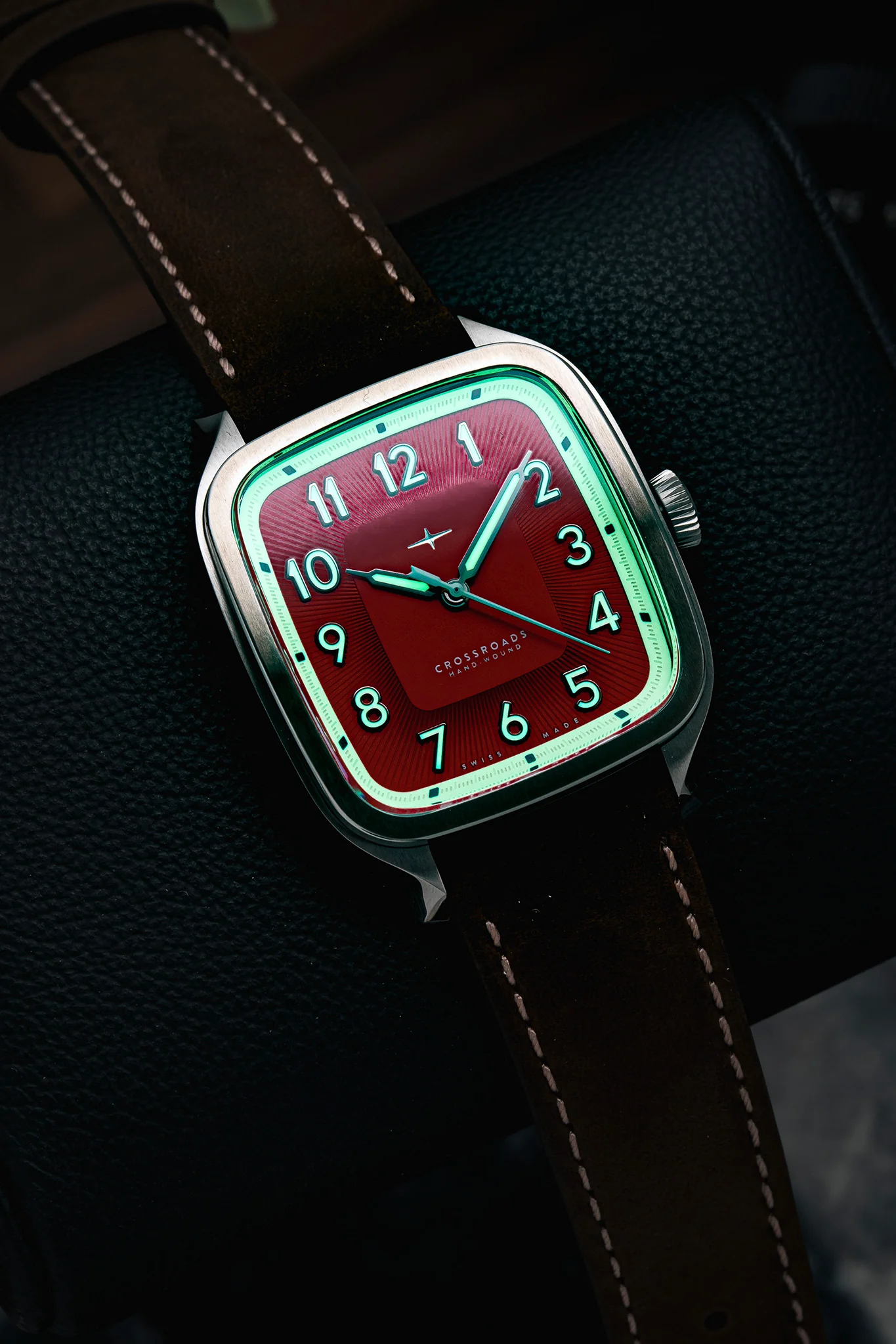 It features polished numerals inset into the dial slope and filled with C3 Super LumiNova