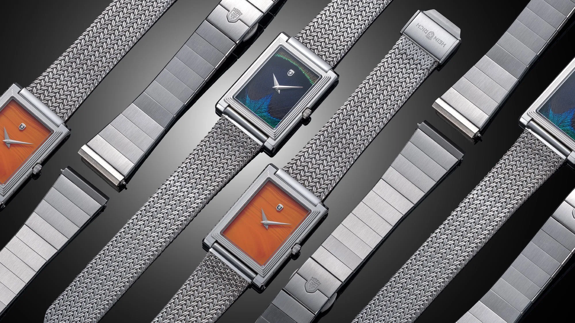The Heinrich Deco has a stepped stainless steel case inspired by Manhattan skyscrapers