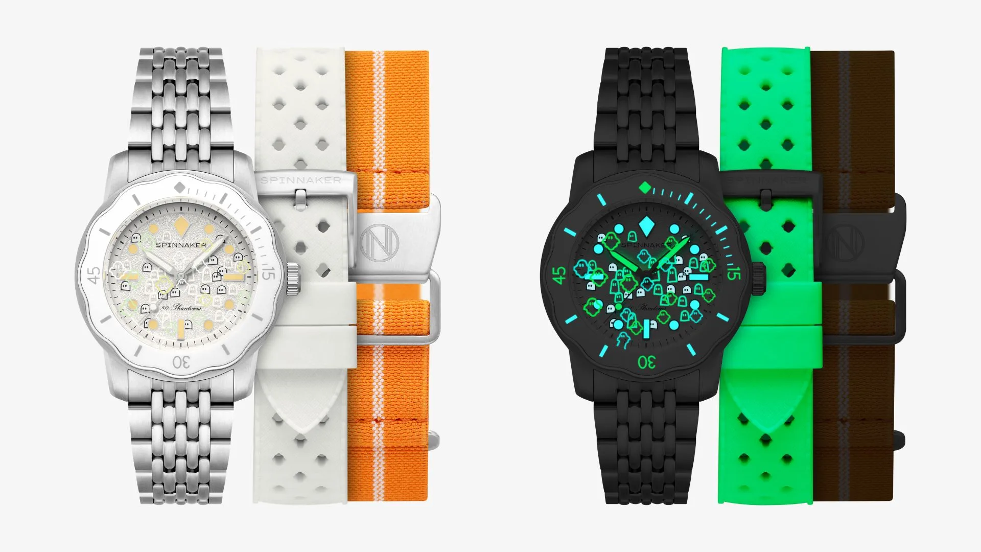 The CRAZY version has a multi-layer white dial with fully luminous coloured ghosts